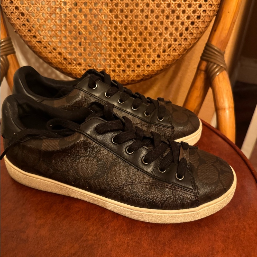 Coach Black and Brown Patterned Sneakers